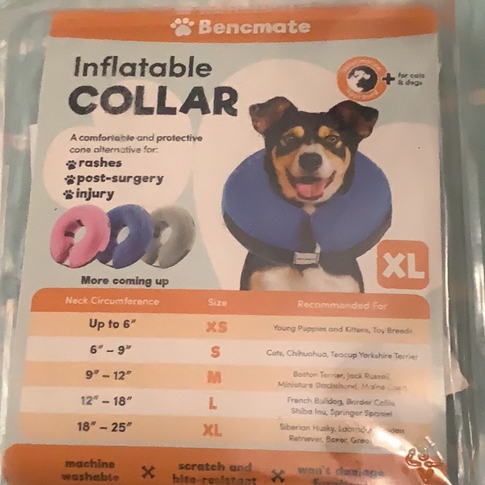 🐾Bencmate inflatable collar. Gray $10